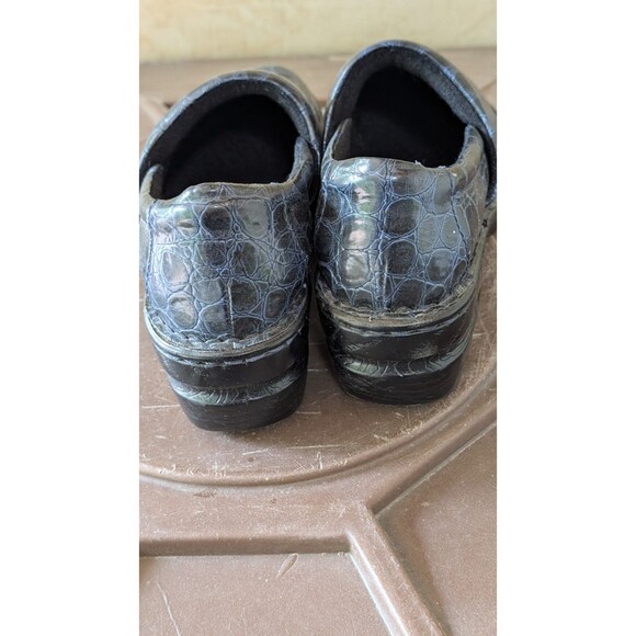 BOC Peggy Leather Wedge Clogs Women’s Size 7 Blue Black Shoes Slip On EXC COND - Picture 2 of 9